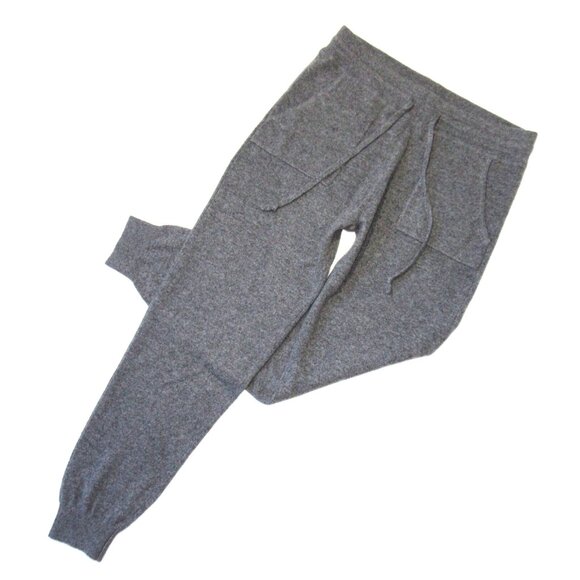 NWT Amicale Cashmere Jogger in Medium Gray Drawstring Pull-on Knit Pants M - Picture 1 of 7